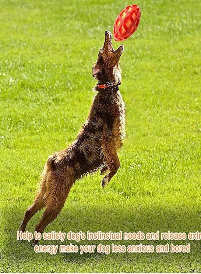 Pups&Pets Durable Non Toxic Natural Rubber Rugby Ball with Squeaky Sound Toy Ideal for Playing and Chewing Aggressive Chewers Dogs and Puppies (Multicolor, Pack of 1) - Image 4